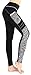 Sugar Pocket Women's Workout Leggings Running Tights Yoga Pants L (Black/Grey)