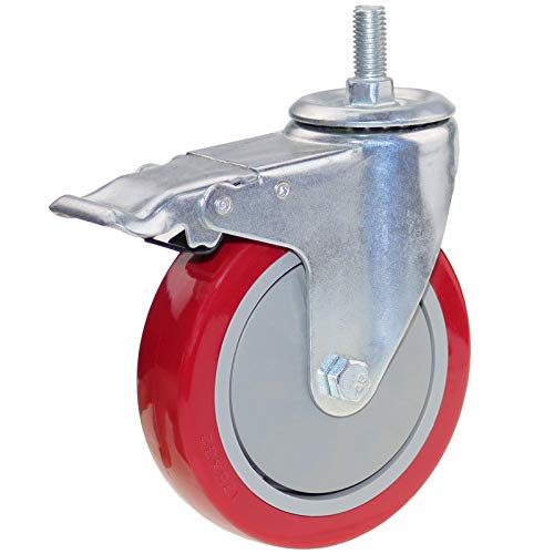 DICASAL 5 Inch Heavy Duty Stem Casters 360 Degree Swivel Thread Wheels