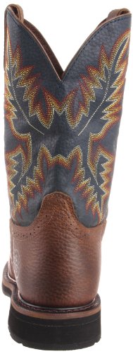 Justin Original Work Boots Men's Stampede Work Boot,Copper Kettle Rowdy/Steel Blue,6.5 EE US
