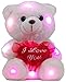 Ritmika Stuffed Teddy Bear Plush LED Toy with I Love You Heart Pillow, White 12