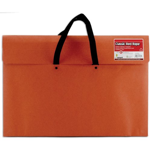 Star Products Classic Red Rope Soft Woven Handle Portfolio, 14-Inch by 20-Inch