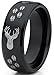 8MM Black High Polish Deer Head Track Titanium Ring Wedding Band, Men's Hunting Ring, Outdoor Jewelry