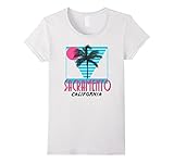 Womens Sacramento California T Shirt Retro Cool Small White