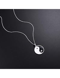 ALPHM S925 plata de ley Ying Yang Tai Chi colgante collares para hombres mujeres niños niña
