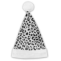 Vicrunning Pink Leopard Print Pattern Red and White Santa Christmas Hat Decoration