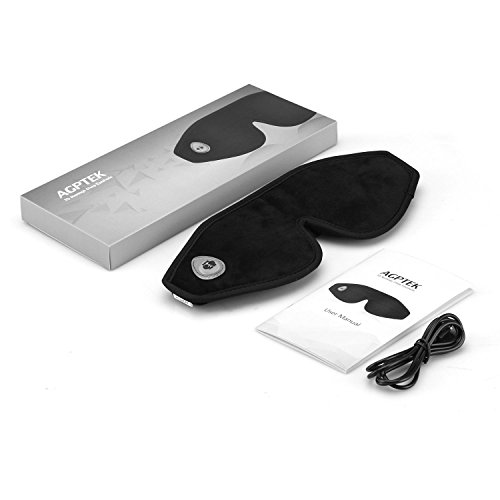 AGPTEK Wireless Eye Massager with 6 Vibration Modes, Eye Mask to Relieve Eye Stress,Ultra Soft 3D Contoured Eye Mask for Eye Fatigue Relief Vision Care, Black - Thumbnail 6