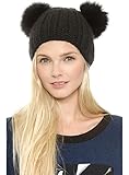Superbaby Women's Faux Fur Bobble Textured Knit Cozy Lovly Beanies