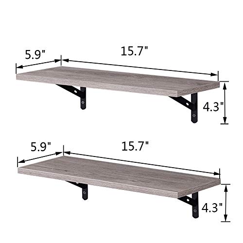 SUPERJARE Wall Mounted Floating Shelves, Set Of 2, Display Ledge