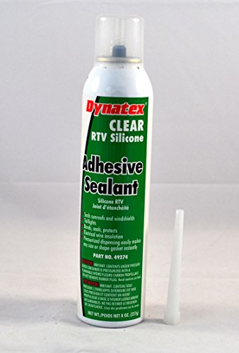 Dynatex 49274 RTV Silicone Adhesive Sealant, 8 oz Automatic Can, Clear