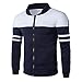 WUAI Men's Casual Jackets Outdoors Patchwork Slim Fit Sports Running Fashion Outwear Motorcycle Coat