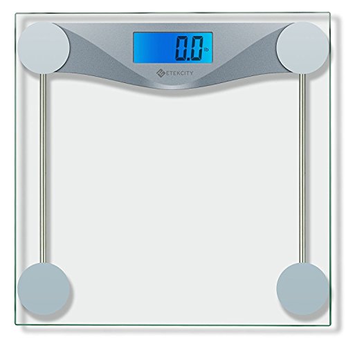 Etekcity Digital Body Weight Bathroom Scale With Body Tape Measure, Tempered Glass, 400 Pounds Scales
