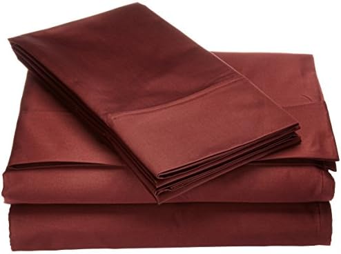 Francois et Mimi T1000KBY 1000 Thread Count 100% Cotton Sheet Set, King, Burgundy