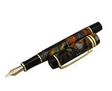 Lanxivi Kaigelu 316 Fountain Pen Century Stars Tiger Eye Color Celluloid Pen M Nib with Pen Pouch