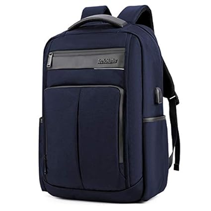 Arctic Hunter Nylon &PU 15.5-inch Blue Laptop Backpack with USB Charging Port for Men and Women