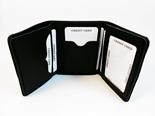 Hilltop Leather Company Mens Handcrafted Leather Trifold Wallet Peace Sign