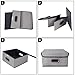 Homyfort Linen Fabric Collapsible Storage Bins Cubes with Lid 13''x13'', Cloth Organizer Basket Box Cubes Containers for Closet Shelves Nursery Cabinet with 2 Plastic Handles, Set of 2 Gray