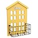 HENGSHENG wishacc Key Holder Wood Wall Mounted.Mail, Letter Holder, Key Rack Organizer for Entryway, Kitchen, Office (Deep Mustard Yellow)