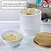 77L Food Storage Canister - Ceramic Food Storage Canister with Airtight Wooden Lid, 53.04 FL OZ (1570 ML) White Food Storage Jar for Home and Kitchen Serving for Coffee, Sugar, Tea, Flour and More