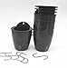 5 Pack Lazy Hanging Plant Pots with Silver Hooks - Self Watering, Suitable for Succulents and Small Flowers (Black and Grey)