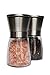 Peppermill & Salt Grinder by KD Living in Stainless Steel and Glass – Salt and Pepper Shaker set with Adjustable Coarseness for Spices, Salt crystal, Seed herbs and Peppercorn - Set of 2