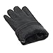 Womens Winter Gloves, Warm Soft Fleece Lined Suede Gloves, Touchscreen Texting by REDESS, Black Line