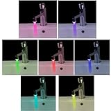 Anself Mini Pure Copper Glow LED Light Water Stream Faucet Tap 7 Color Multiple Color LED Color lights Changing Fantastic, No Need Battery Power, Nice Gadget for Bathroom Shower