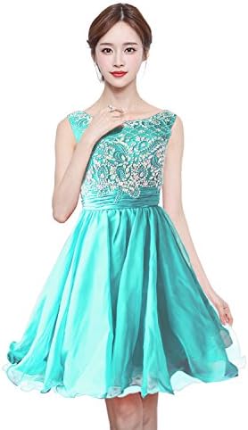 Anlin Short Prom Dresses Open Back Sequins Homecoming Dresses Mint US14