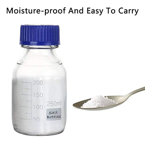 Cadamada 1000 ML Thick Glass Round Media Storage Bottles with Blue GL45 Screw Cap Pk/2 Thick Graduated Borosilicate Pyrex Glass Container - Thumbnail 2