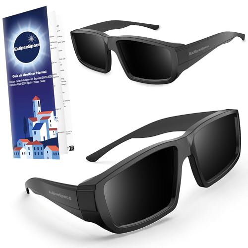 Plastic Solar Eclipse Glasses Approved ISO 12312-2 & CE Certified - Safe for Direct Observation - Glasses for Viewing Solar Eclipses - AAS Listed - Total Eclipse 2026