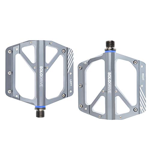SOLODRIVE Mountain Bike Flat Pedals, NonSlip MTB Pedals Flat Aluminum