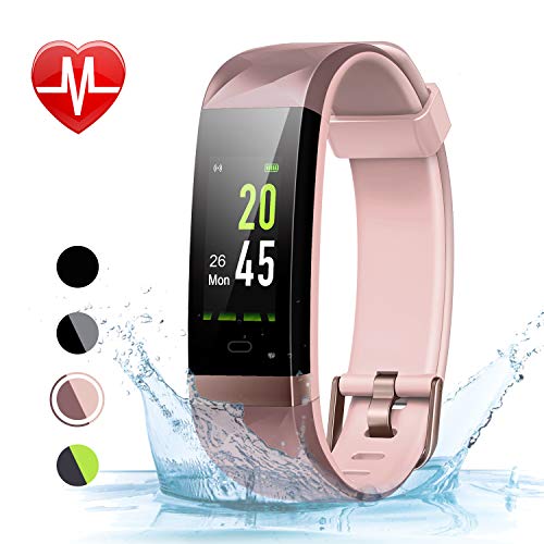 LETSCOM Fitness Tracker Color Screen HR, Activity Tracker with Heart Rate Monitor, Sleep Monitor, Step Counter, Calorie Counter, IP68 Waterproof Smart Pedometer Watch for Men Women Kids (Best Budget Sleep Tracker)