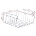 Lonians 2-Pack Under Shelf Hanging Storage Baskets - Metal Wire Rack Organizer for Kitchen, Pantry, Cabinet, Bathroom, Desk - Space Saving Shelf Extender (White, Large)