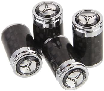 Carbon Fiber Car Tire Air Valve Caps Stem Cover For mercedes benz Emblem Decoration