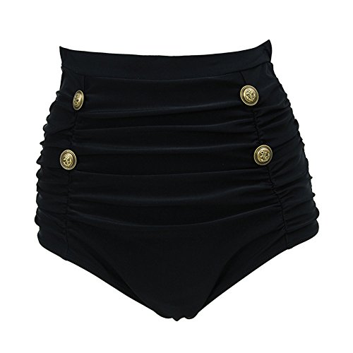 JOYMODE Women's Retro High Waisted Bikini Bottom Ruched Swim Short Tankinis Bathing Suit