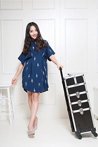 Hul 4-in-1 Professional Rolling Makeup Trolley Case Cosmetic Train Box