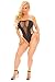 Cocolicious Womens Sexy Lingerie Meshy Temptation Seamless Bodysuit with Cutouts - One Size (Black)