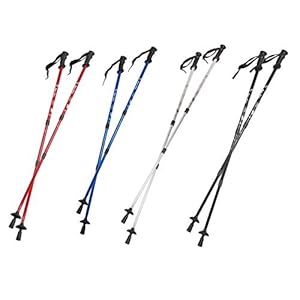 Eurobatt Stokken voor nordic walking, set van 2 stuks; lengte: 65-135 cm; schokabsorberende wandelstokken; zwart