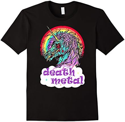 Men's Death Metal Unicorn TShirt Small Black