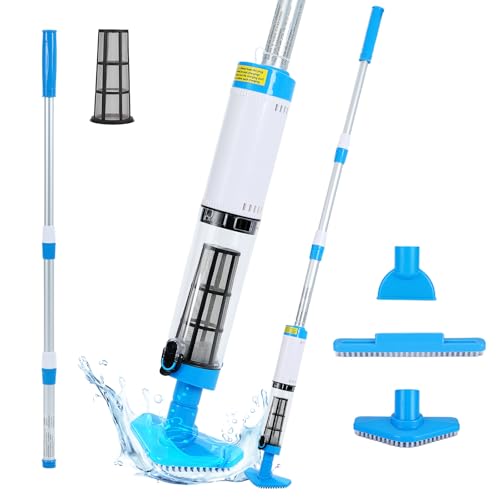 4 in 1 Cordless Rechargeable Small Pool Vacuum spa hot tub 90 Mins Running Time, 12 Gallons/Min Powerful Suction