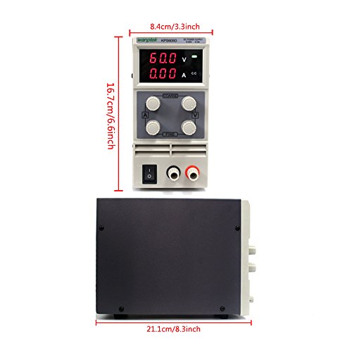 Wisamic DC Variable Power Supply - 30V 10A DC 110V/220V KPS3010D Switchable Adjustable Power Supply with Alligator Clip