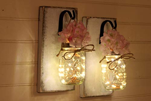 Mason Jar Sconce Mason Jar Decor Wall Sconce Mason Jar Wall Decor Rustic Decor Set Of 2