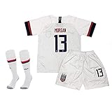 ZIJIW Morgan 13 Alex Home Soccer T Shirt for Youth & Kids with Shorts & Socks Set White