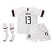 ZIJIW Morgan 13 Alex Home Soccer T Shirt for Youth & Kids with Shorts & Socks Set White