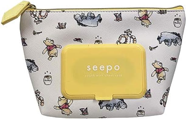 Amazon シーポ Seepo シートケース付きポーチ ポーチ くまのプーさん プーさん 蓋つき シートケース 収納 化粧 メイクポーチ ポーチ