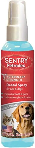 SENTRY Petrodex Dental Spray Helps Reduce Accumulation of Plaque and Tartar for Cats Dogs, 4 oz