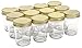 North Mountain Supply 8 Ounce Regular Mouth Tapered Mason Canning Jars - With Gold Safety Button Lids - Case of 12
