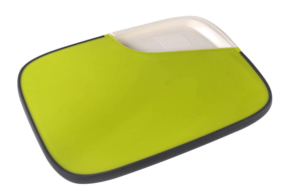 Royal Cuisine Plastic Chopping Cutting Board, Thick Cutting Board with Dishwasher Safe, Hanging Hole Large Size (35.cm x 25.4cm) (Green & White)
