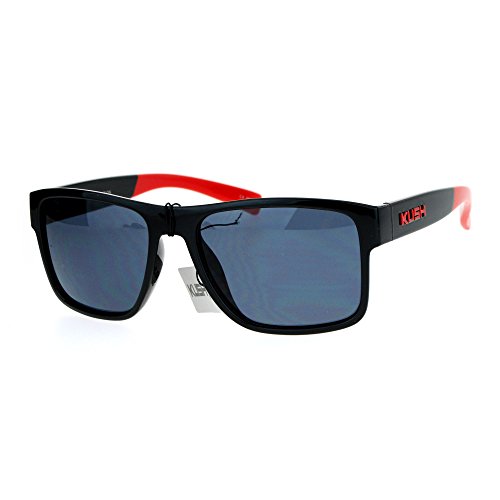 KUSH Sunglasses Unisex Classic Square Plastic Frame UV 400 Black Red