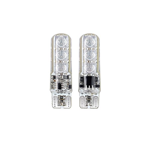 CAMWAY 2PCS Car T10 W5W LED Bulb Light 7 Color RGB LED Remote Control 5050 6SMD Interior Strobe Lamp for Car, Truck, Motorcycle, Scooter, Trailer, RV, Boat, Marine