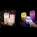 3 pcs Set Ivory Wax Flickering Flameless Color-Changing Candles Glowing LED Pillar w/ Remote Control, Valentine Party Decoration Centerpieces Weddings 6, 5, 4 inch